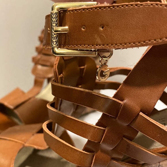 GUESS Faux Leather Platform Wedge Sandal - Picture 9 of 9